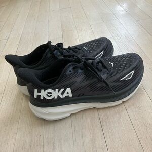 Hoka Black and White Athletic Sneakers